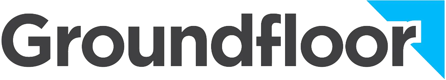 A logo of the real estate company "ground floor"