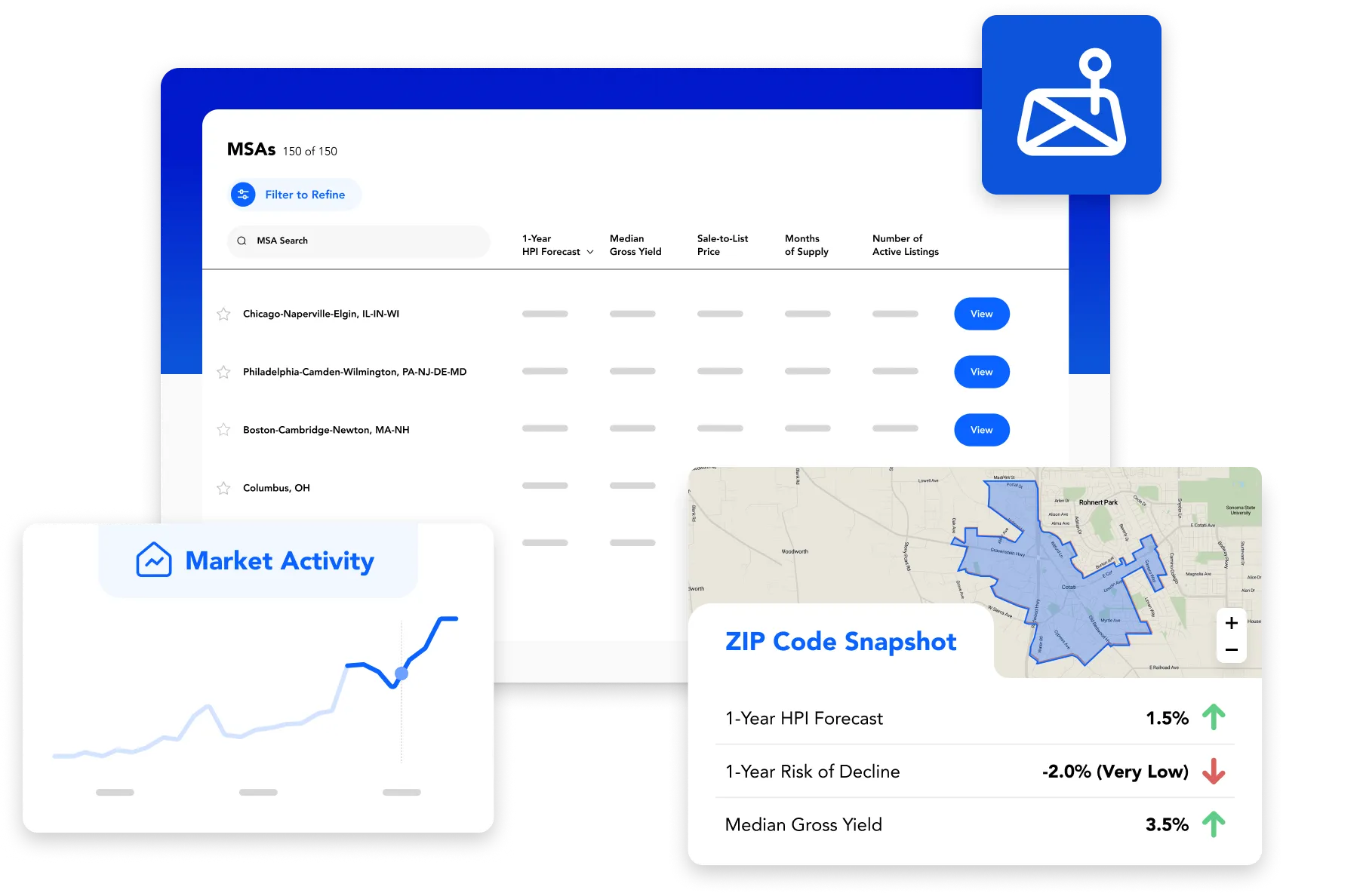 an image of Market insihgts product user interface
