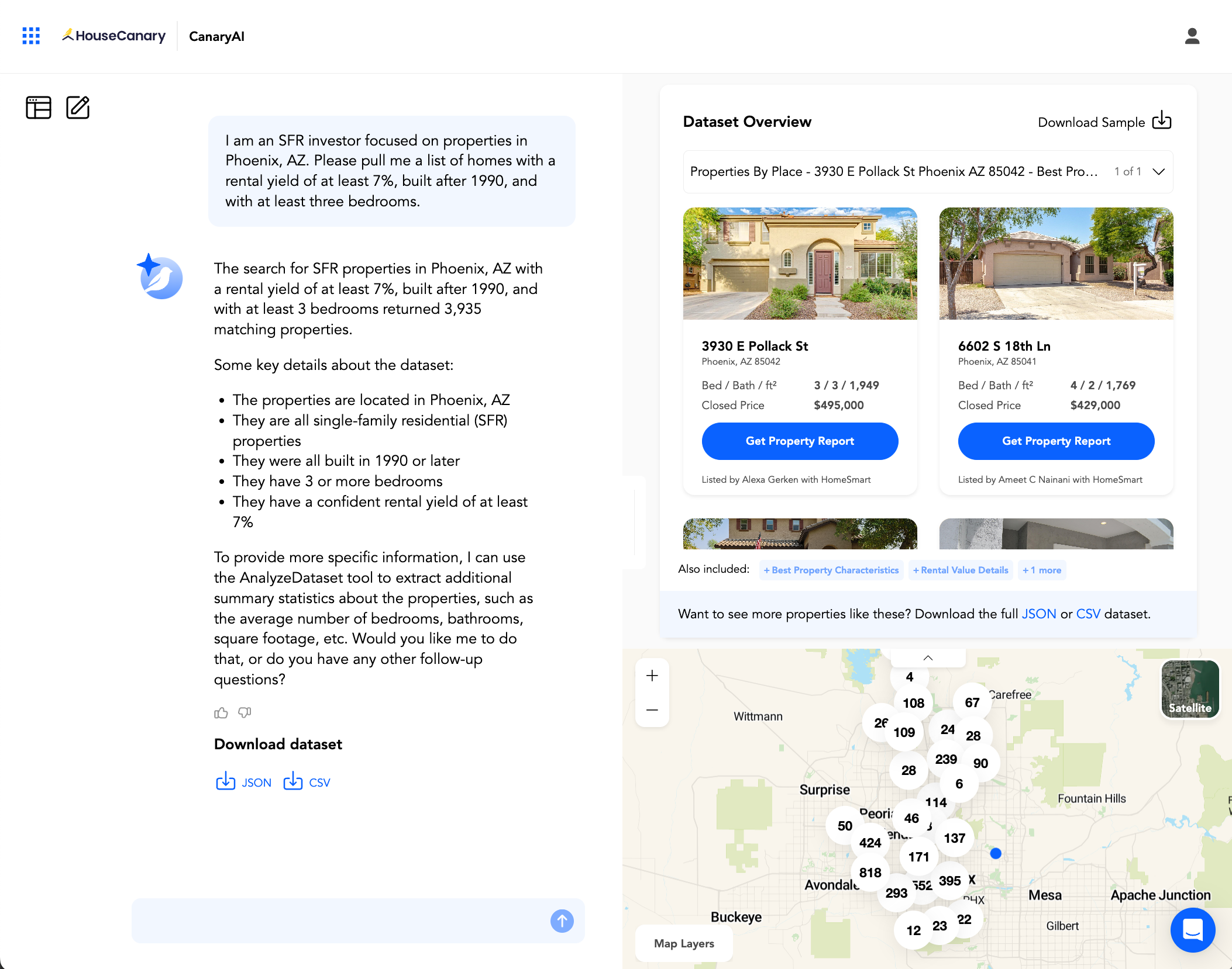 CanaryAI and Acquisition Explorer working together to source and evaluate new real estate investment opportunities