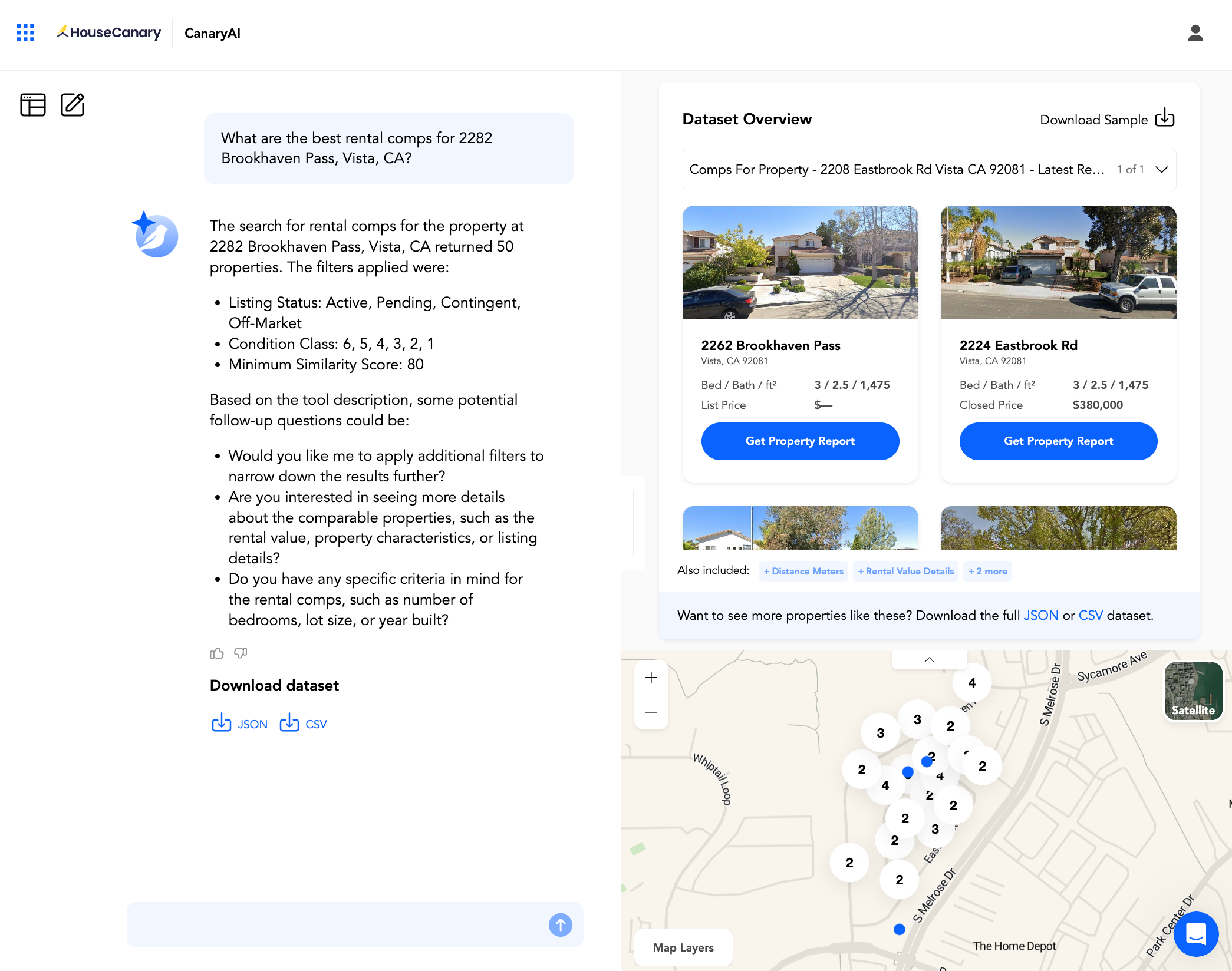 CanaryAI best rental comparable properties for portfolio pricing decisions and lease renewal benchmarking