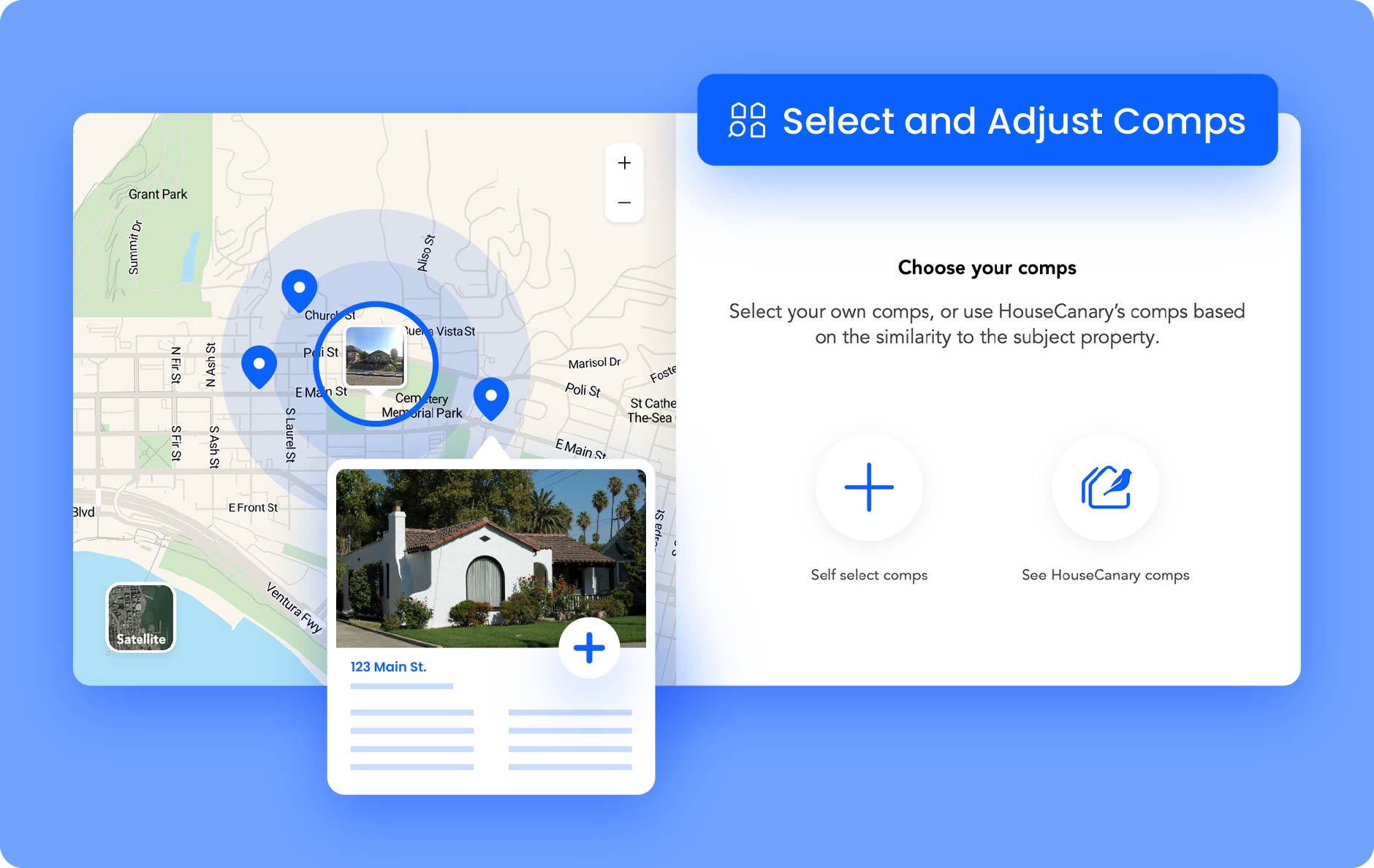 Screenshot of HouseCanary’s comp feature