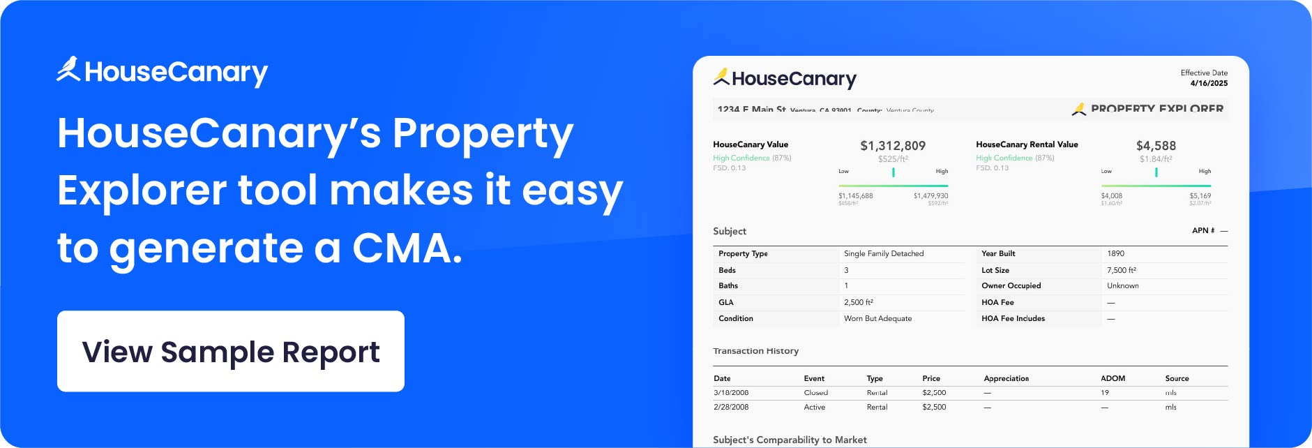 CTA view sample report