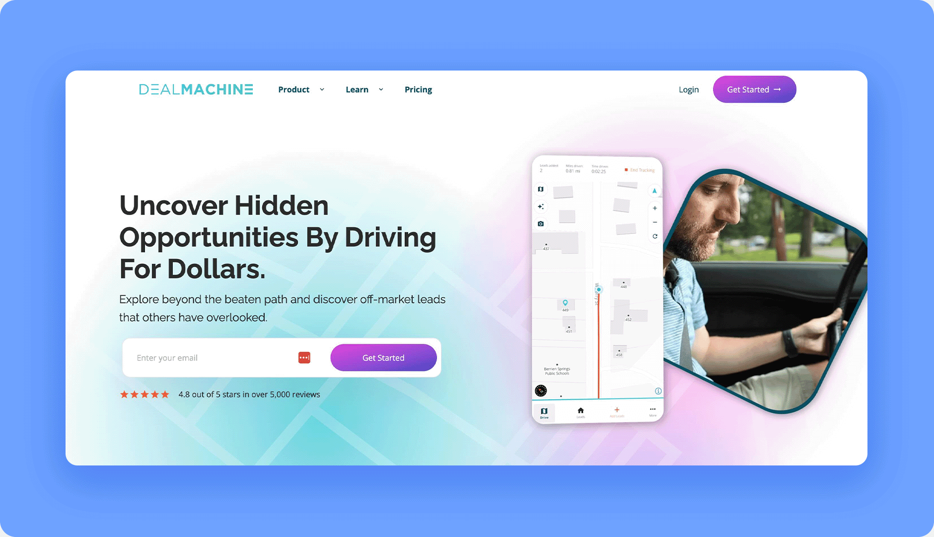 Screenshot of the real estate investment software DealMachines’s Driving for Dollars feature