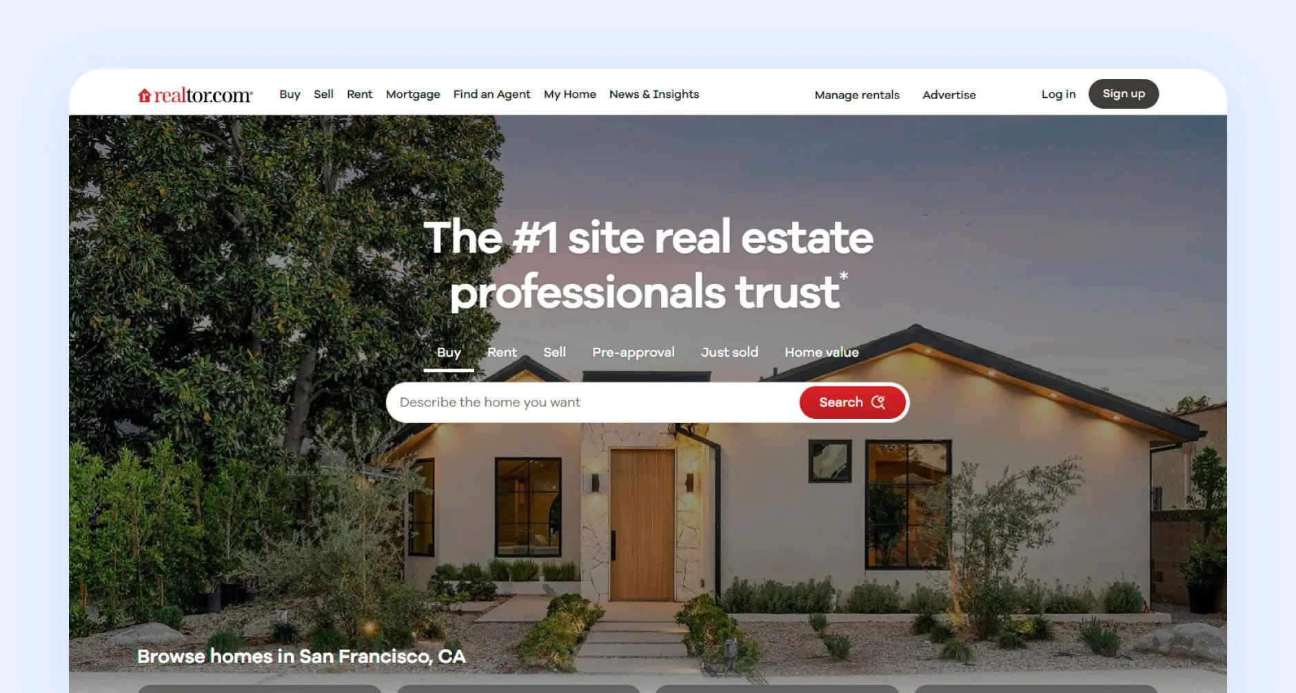 Realtor.com with text "The #1 site real estate professionals trust"